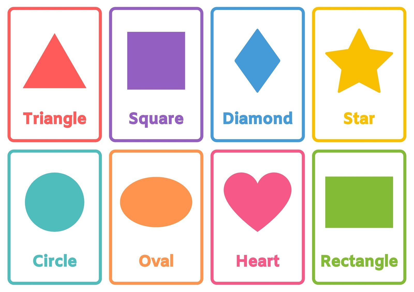 Free Printable Shapes Flashcards Templates | Canva intended for Free Printable Shapes