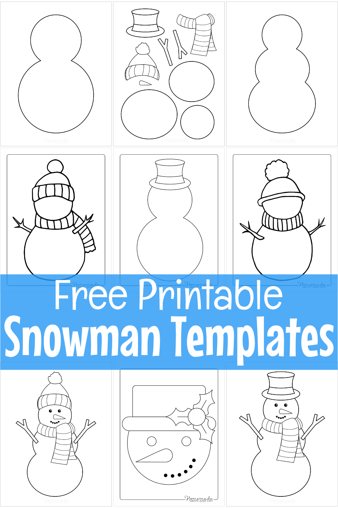 Free Printable Snowman Templates For Crafts for Free Printable Snowman Face Patterns