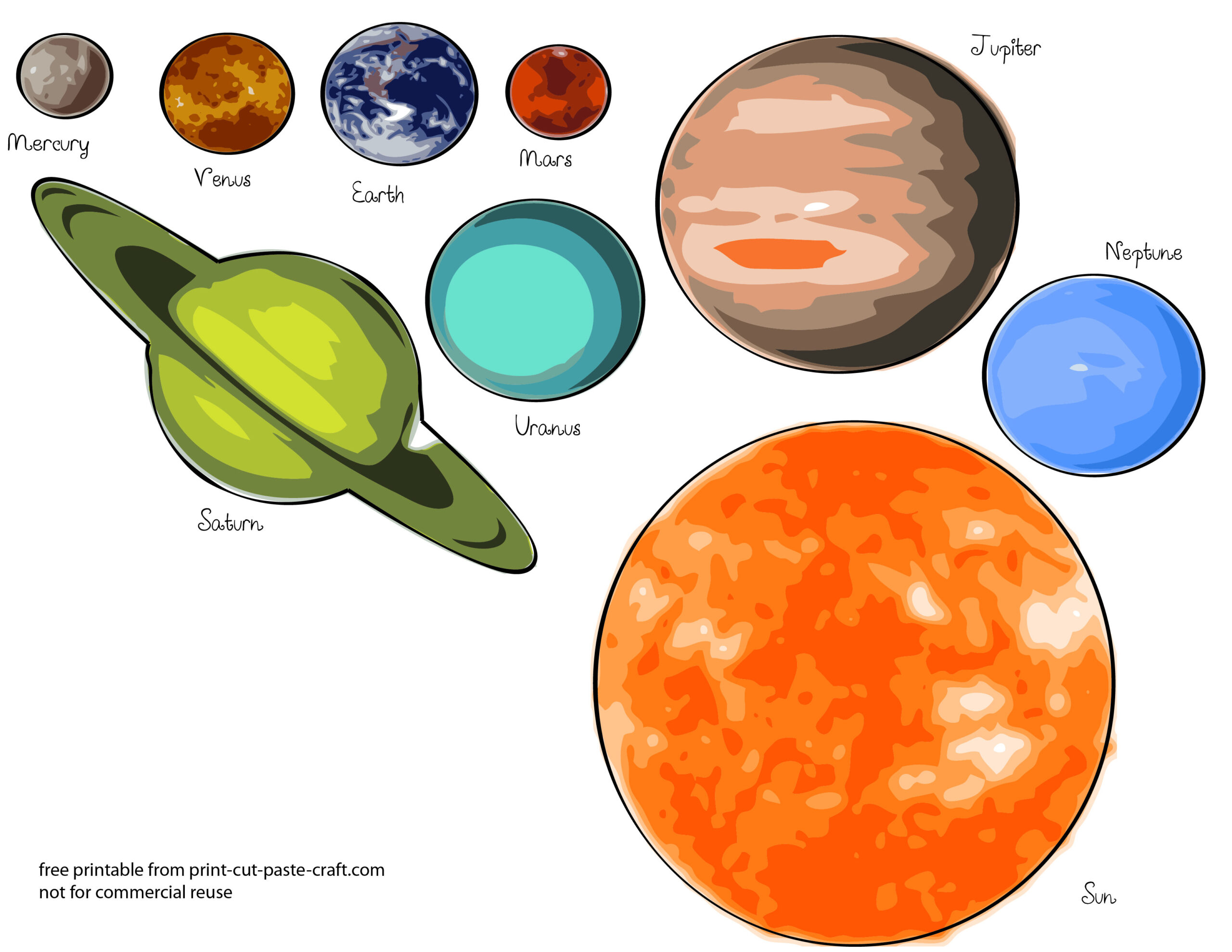 Free Printable Solar System Model For Kids | Print, Cut, Paste, Craft! regarding Free Printable Planets to Cut Out
