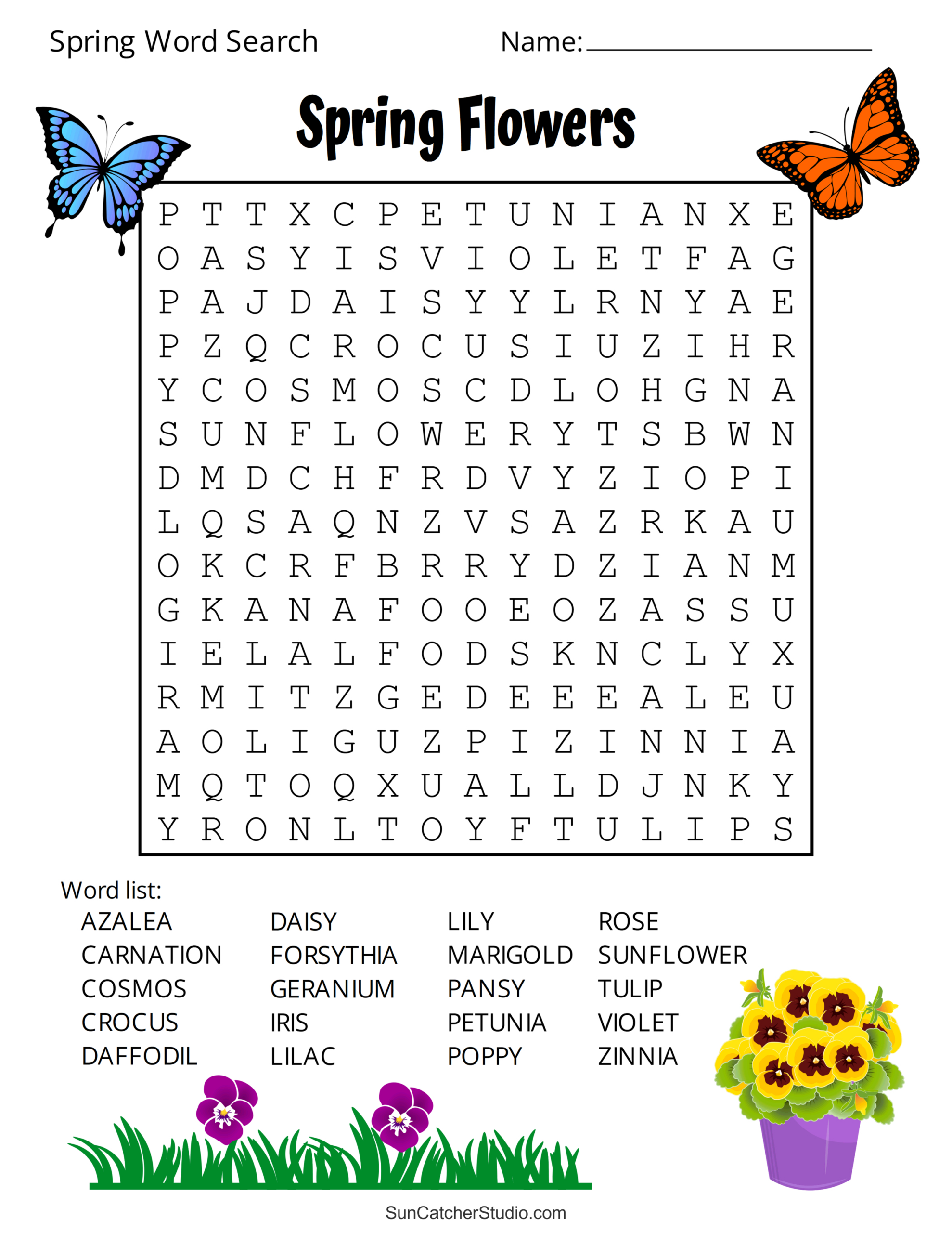 Free Printable Spring Word Search Puzzles – Free Printables regarding Free Printable Word Searches For Adults Large Print