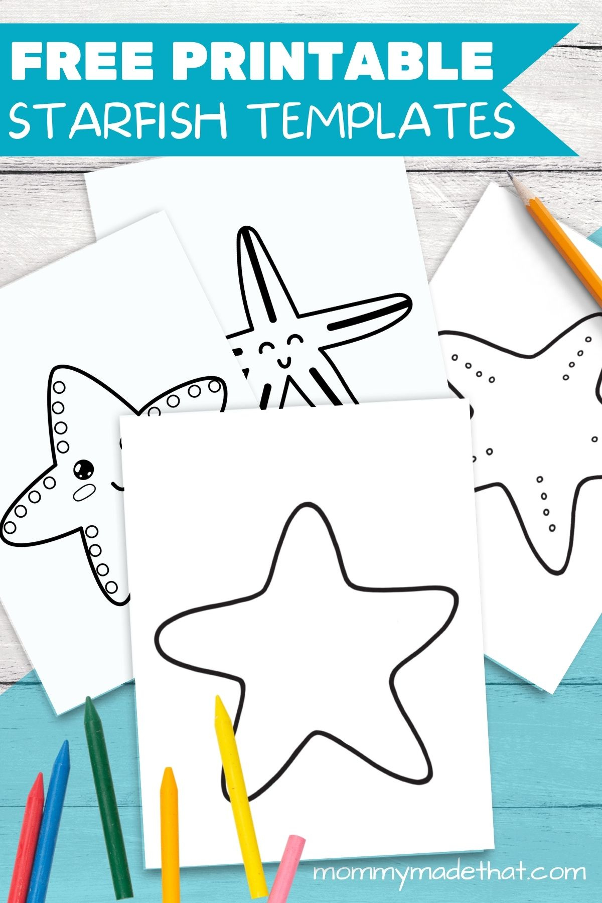 Free Printable Starfish Template &amp; Outlines For Best Ocean Crafts for Ocean Themed Printable Stencils