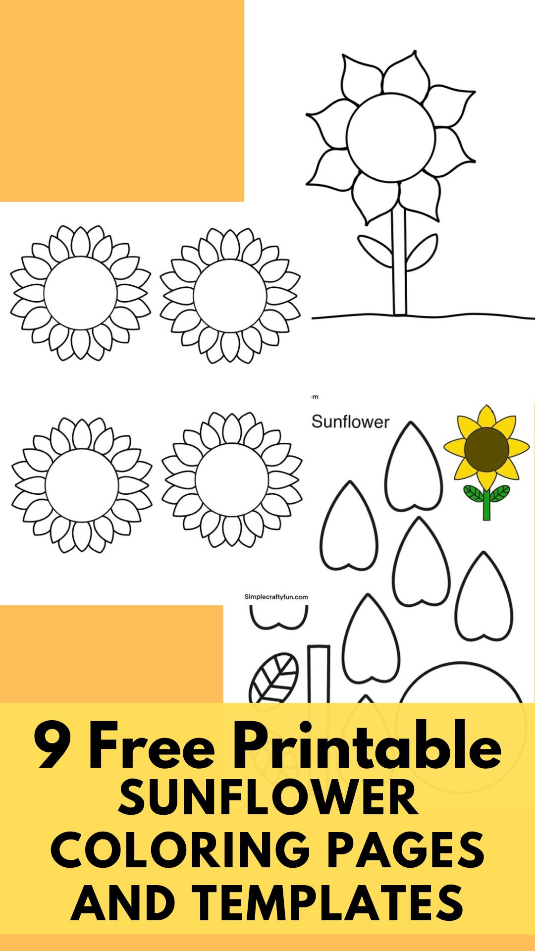 Free Printable Sunflower Pdf Template - inside Free Printable Sunflower Patterns