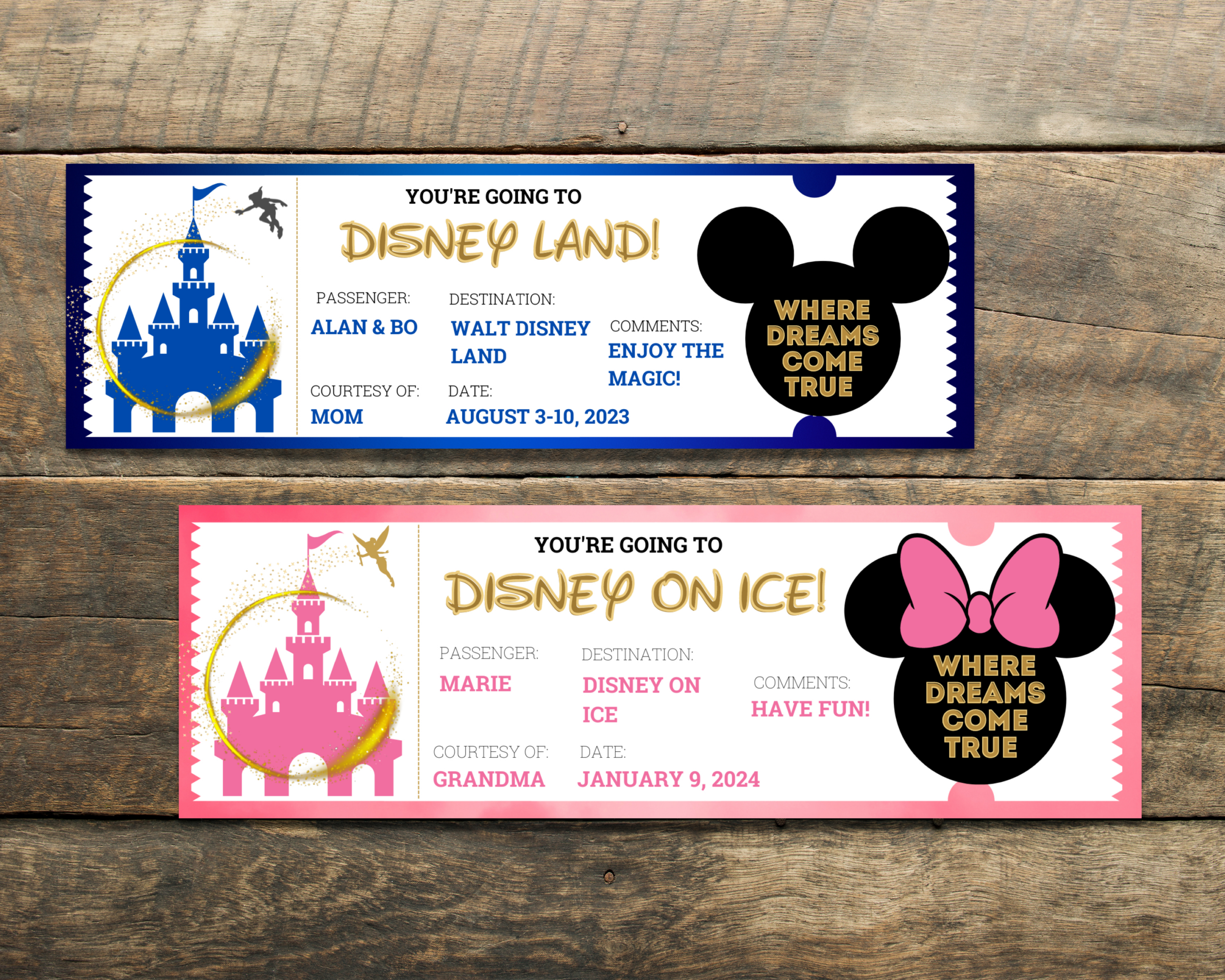 Free Printable Surprise Disney Tickets For Your Family Trip - Just with Disney Ticket Free Printable