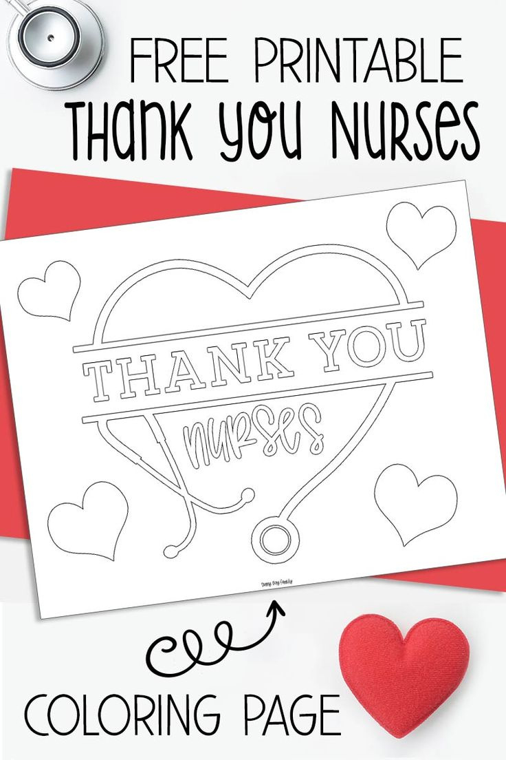 Free Printable Thank You Nurses Coloring Page throughout Free Nurses Day Printables