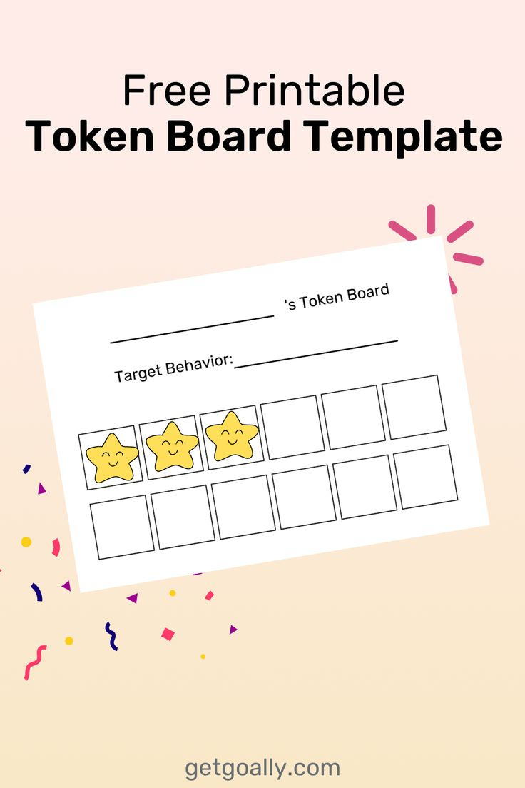 Free Printable Token Board Template For Kids with regard to Free Token Board Template