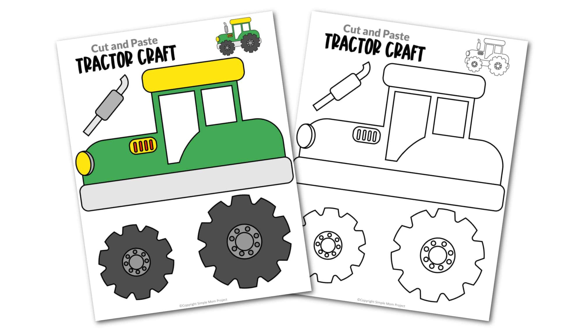 Free Printable Tractor Craft Template – Simple Mom Project pertaining to Free Printable Tractor Stencils