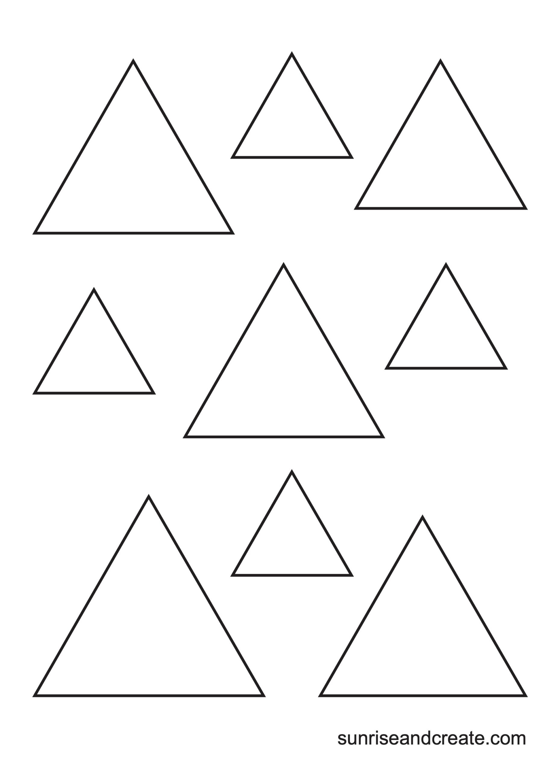 Free Printable Triangle Templates inside Free Triangle Stencil Printable