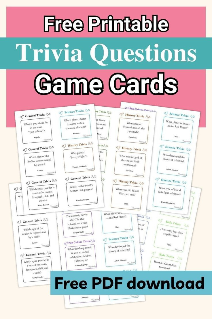 Free Printable Trivia Game Pdf (Plus! 200 Best Trivia Questions pertaining to Free Printable Trivia Cards