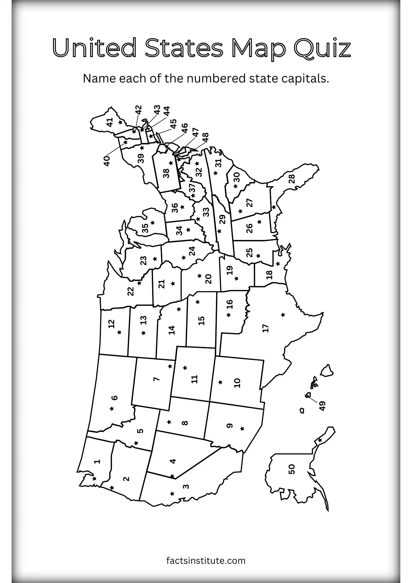 Free Printable Us States And Capitals Map (&amp; Other Goodies) - The with regard to Free Printable State Capitals Quiz