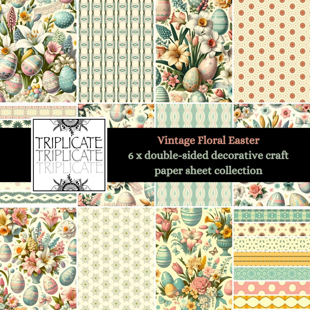 Free Printable Vintage Floral Easter Digital Paper - Triplicate regarding Free Printable Patterns For Cardstock