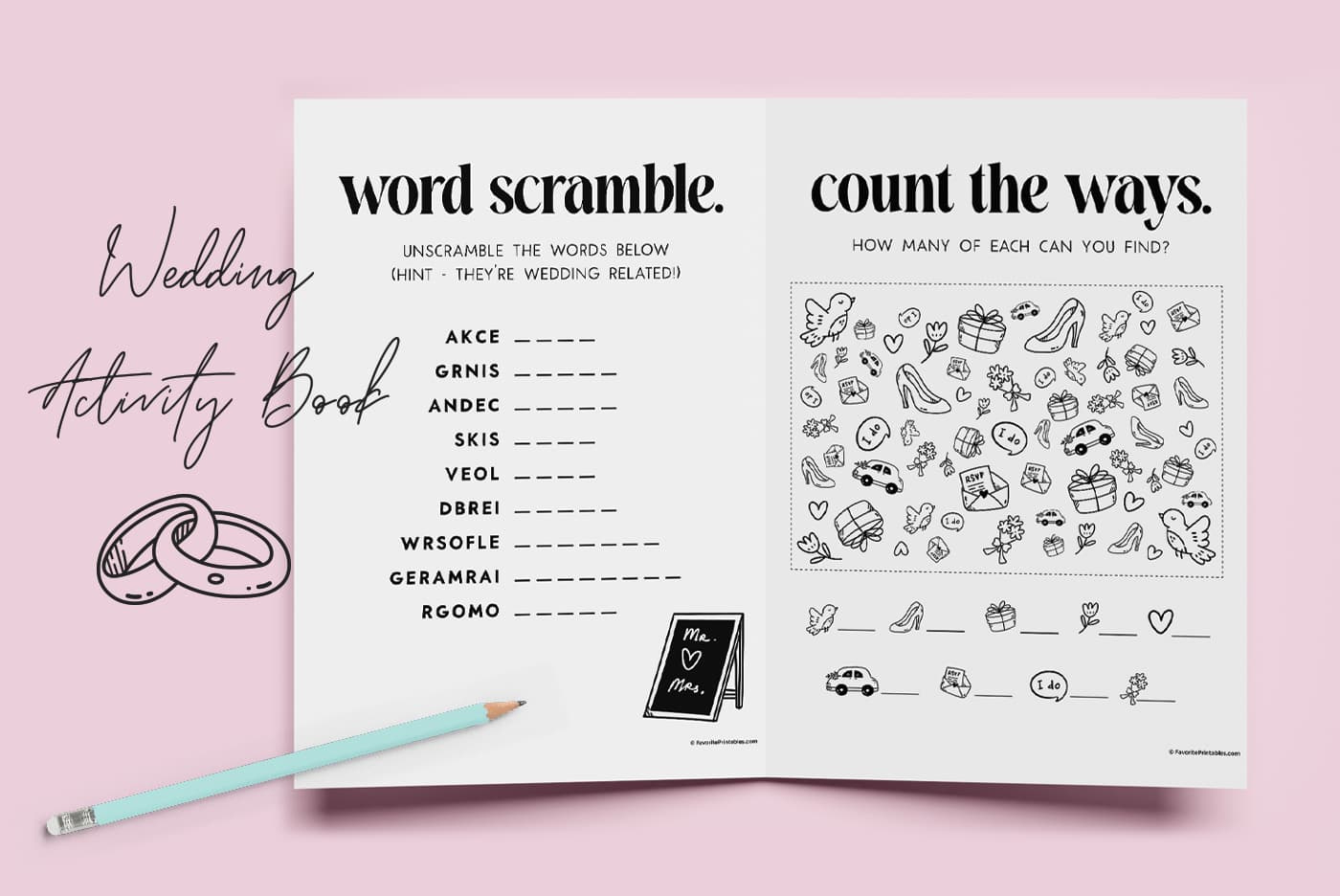 Free Printable Wedding Activity Book For Kids - Favorite Printables throughout Free Activity Book Printable