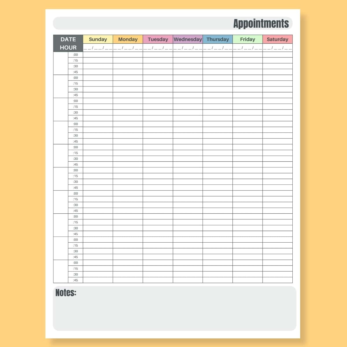 Free Printable Weekly Appointment Calendar Printable within Free Printable Weekly Appointment Sheets