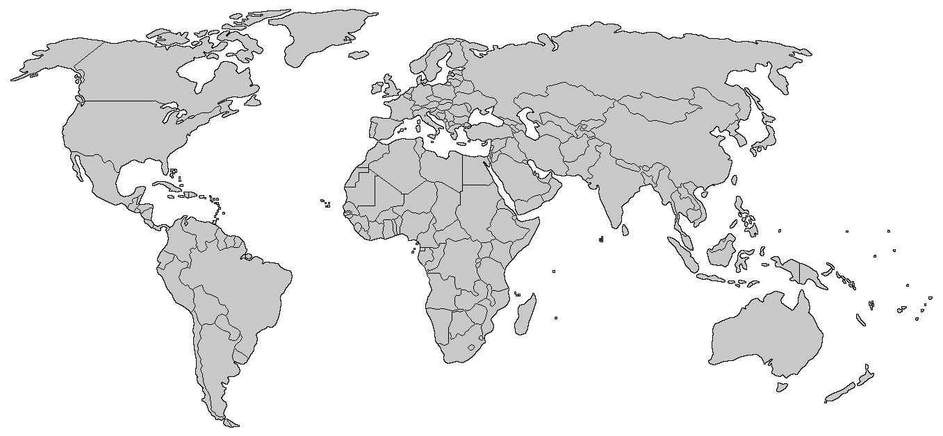 Free Printable World Map With Countries Template In Pdf intended for Free Printable World Map Black And White