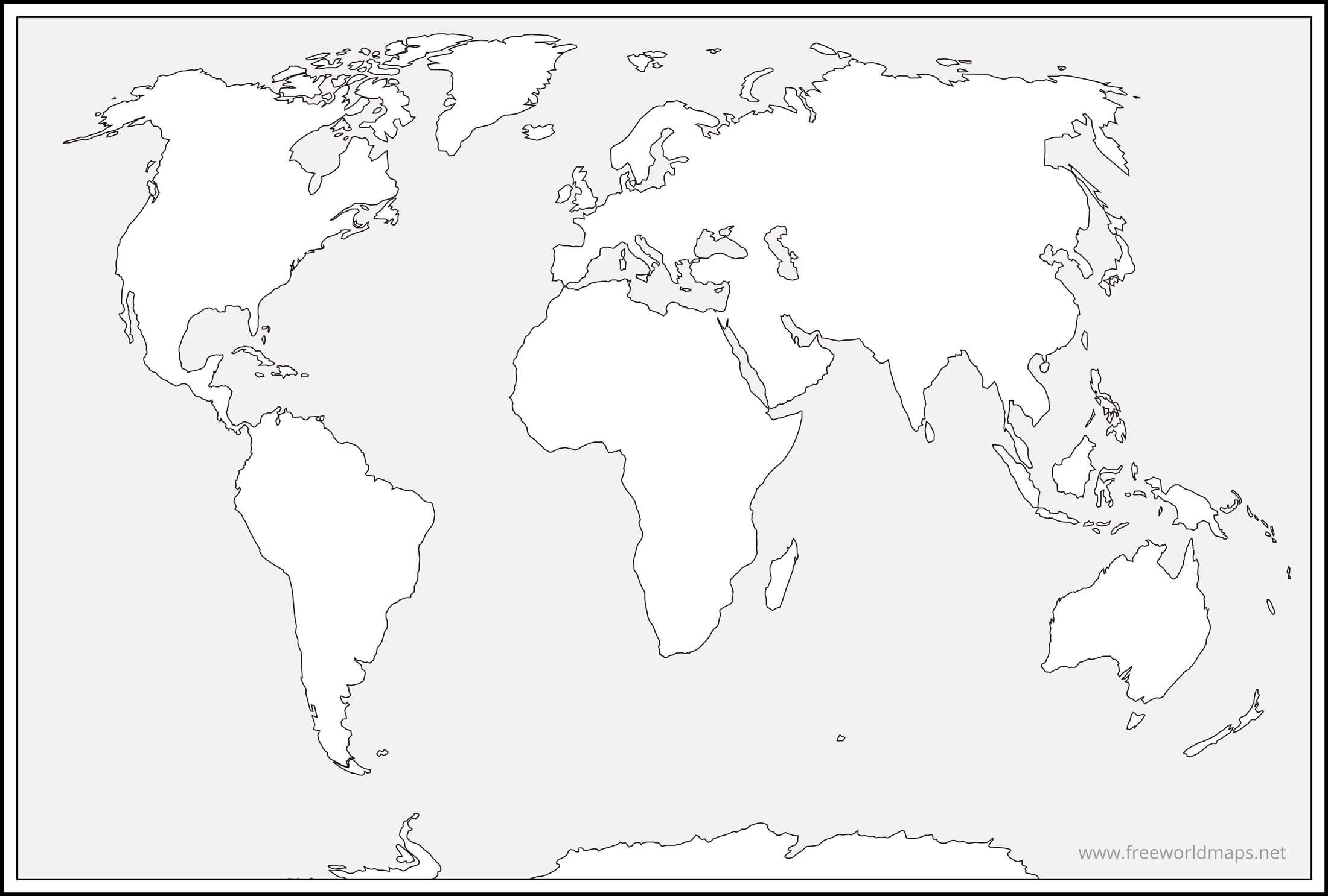 Free Printable World Maps inside Free Printable World Map Black And White