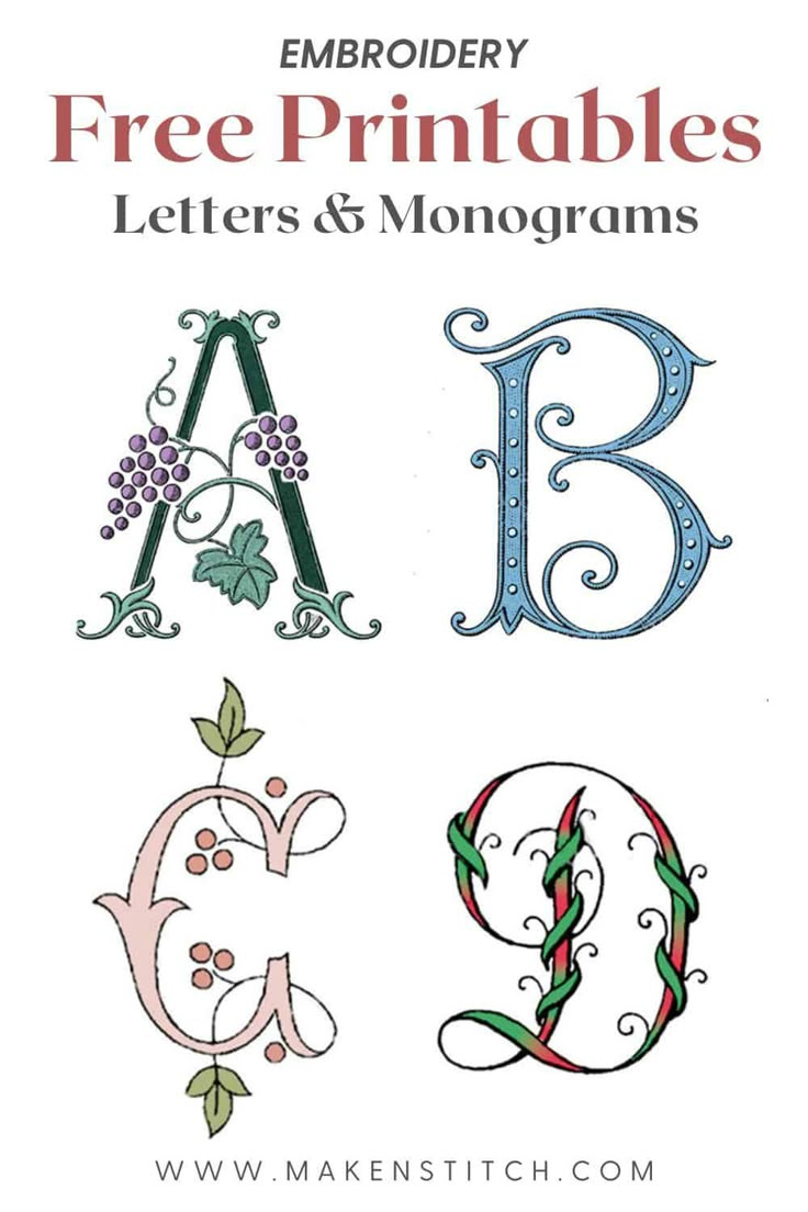 Free Printables Letters And Monograms regarding Printable Hand Embroidery Letters Patterns Free