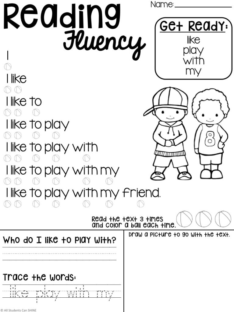 Free Reading Passages For Beginning Readers - All Students Can Shine pertaining to Free Fluency Printables