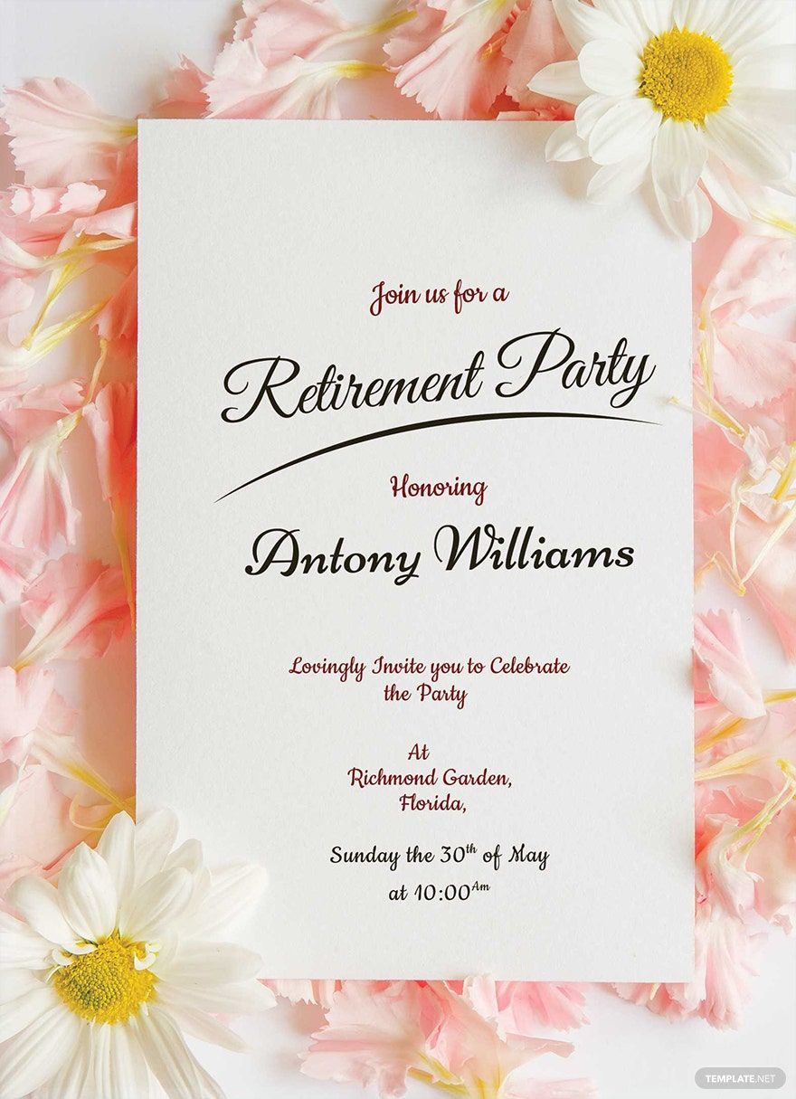 Free Retirement Invitation Templates, Editable And Printable for Free Editable Retirement Invitation Templates For Word