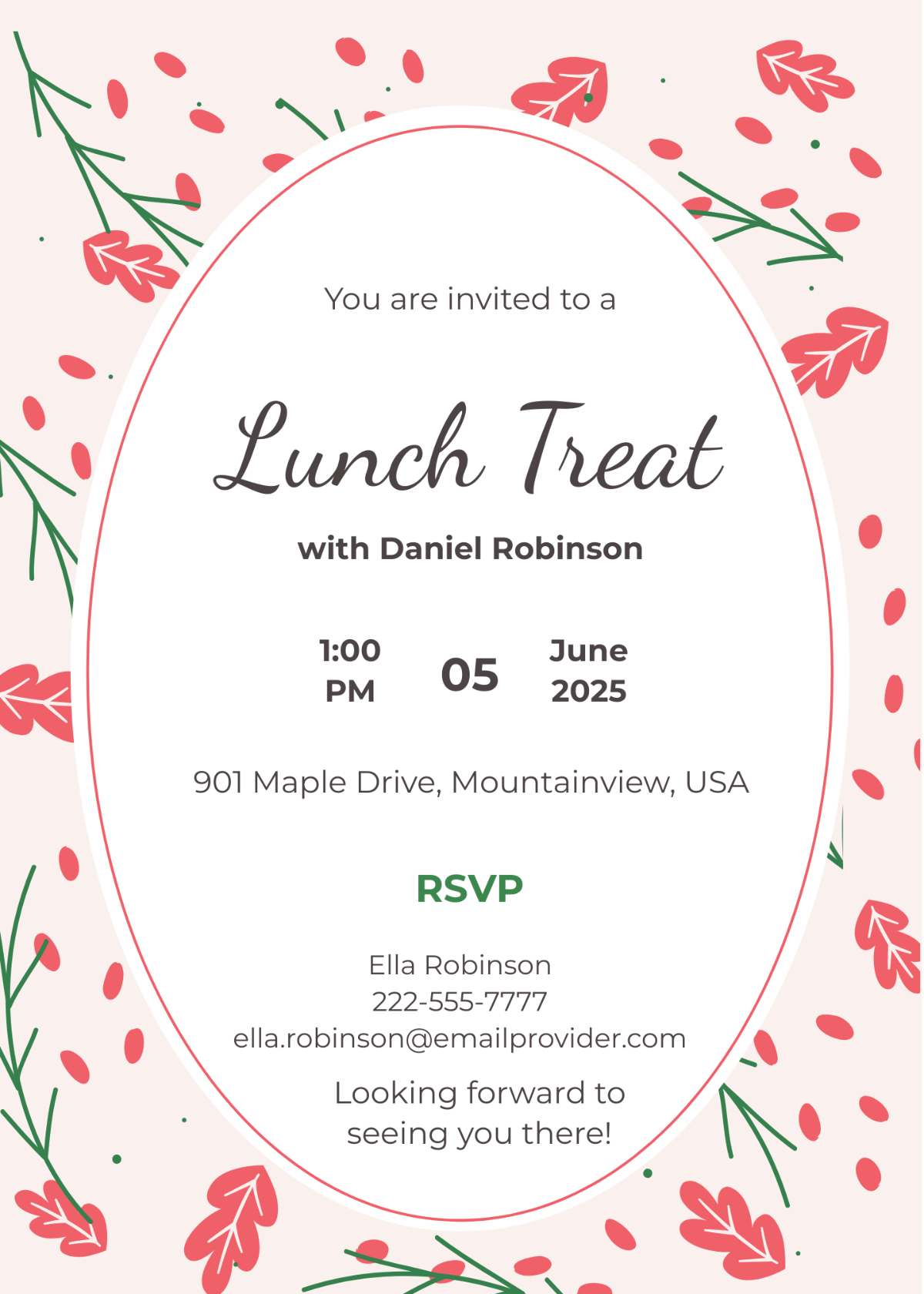 Free Sample Lunch Invitation Template To Edit Online in Free Printable Lunch Invitation Templates