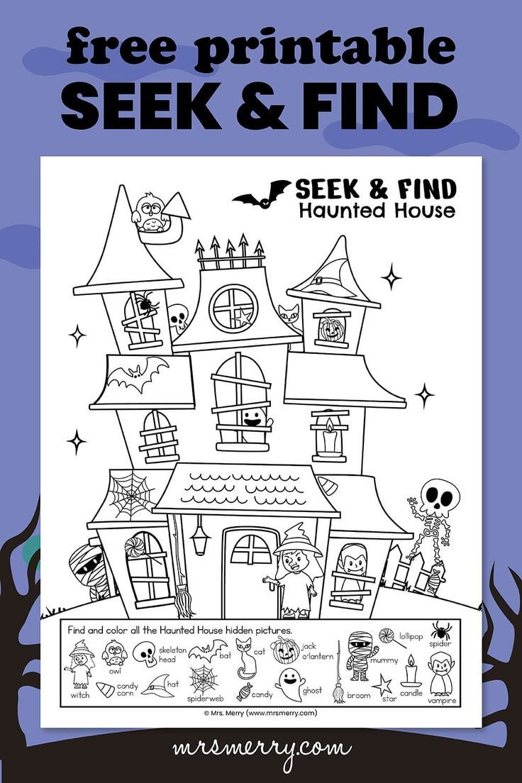 Free Seek &amp;amp; Find | Hidden Objects | Haunted House Printable | Mrs with regard to Free Seek And Find Printables