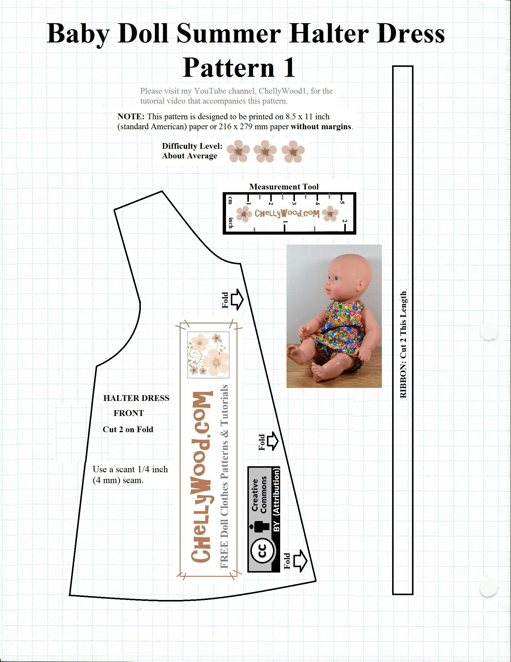 Free #Sewing Pattern For Baby #Dolls @ Chellywood #Crafts regarding Free Printable Baby Born Doll Clothes Patterns