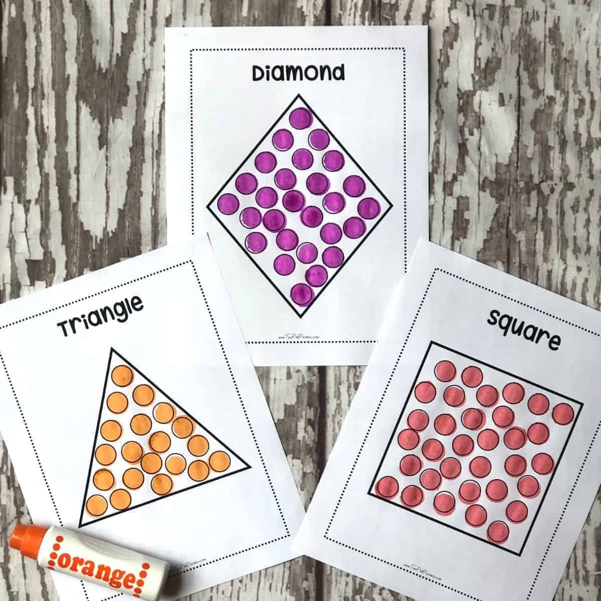 Free Shapes Dot Marker Printable {Instant Download!} inside Free Printable Diamond Dot Patterns