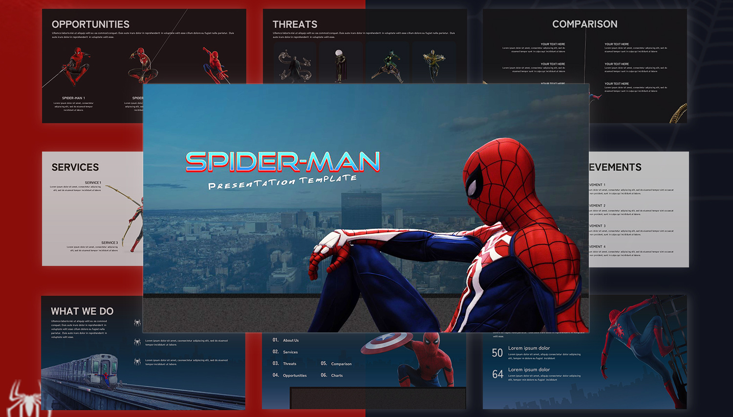 Free Spider Man Template Powerpoint &amp;amp; Google Slides inside Free Spiderman Template