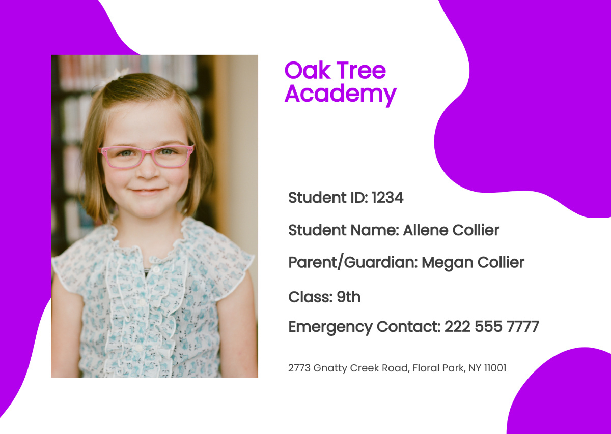 Free Student Info Card Template To Edit Online throughout Free Printable Student Information Cards