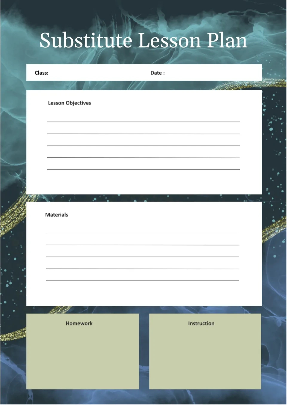 Free Substitute Lesson Plan Template For Google Docs within Free Substitute Lesson Plan Template