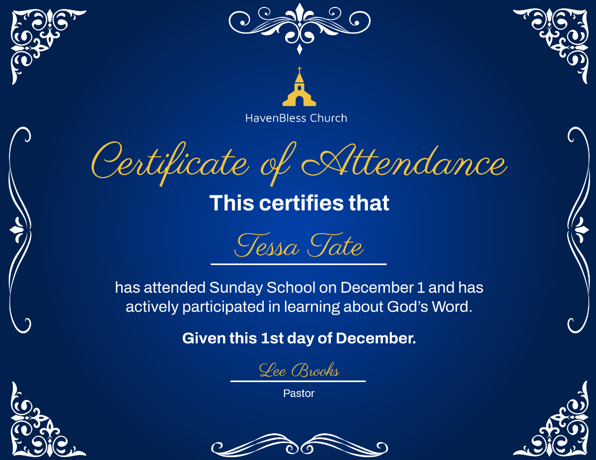 Free Sunday School Certificate Template To Edit Online within Free Church Certificate Templates