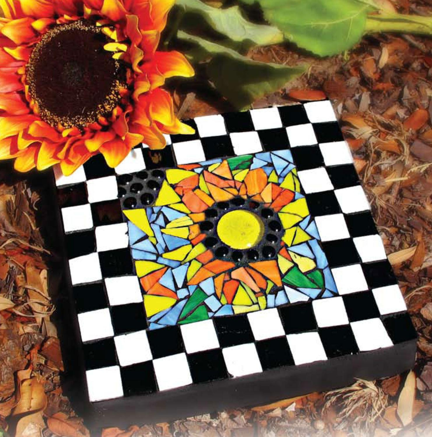 Free Sunflower Fun Mosaic Stepping Stone Project Guide inside Free Printable Stepping Stone Patterns
