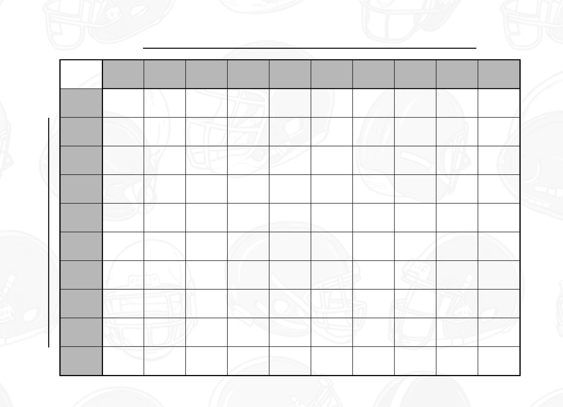 Free Super Bowl Squares Google Docs Templates - Gdoc.io inside 50 Square Grid Free Printable