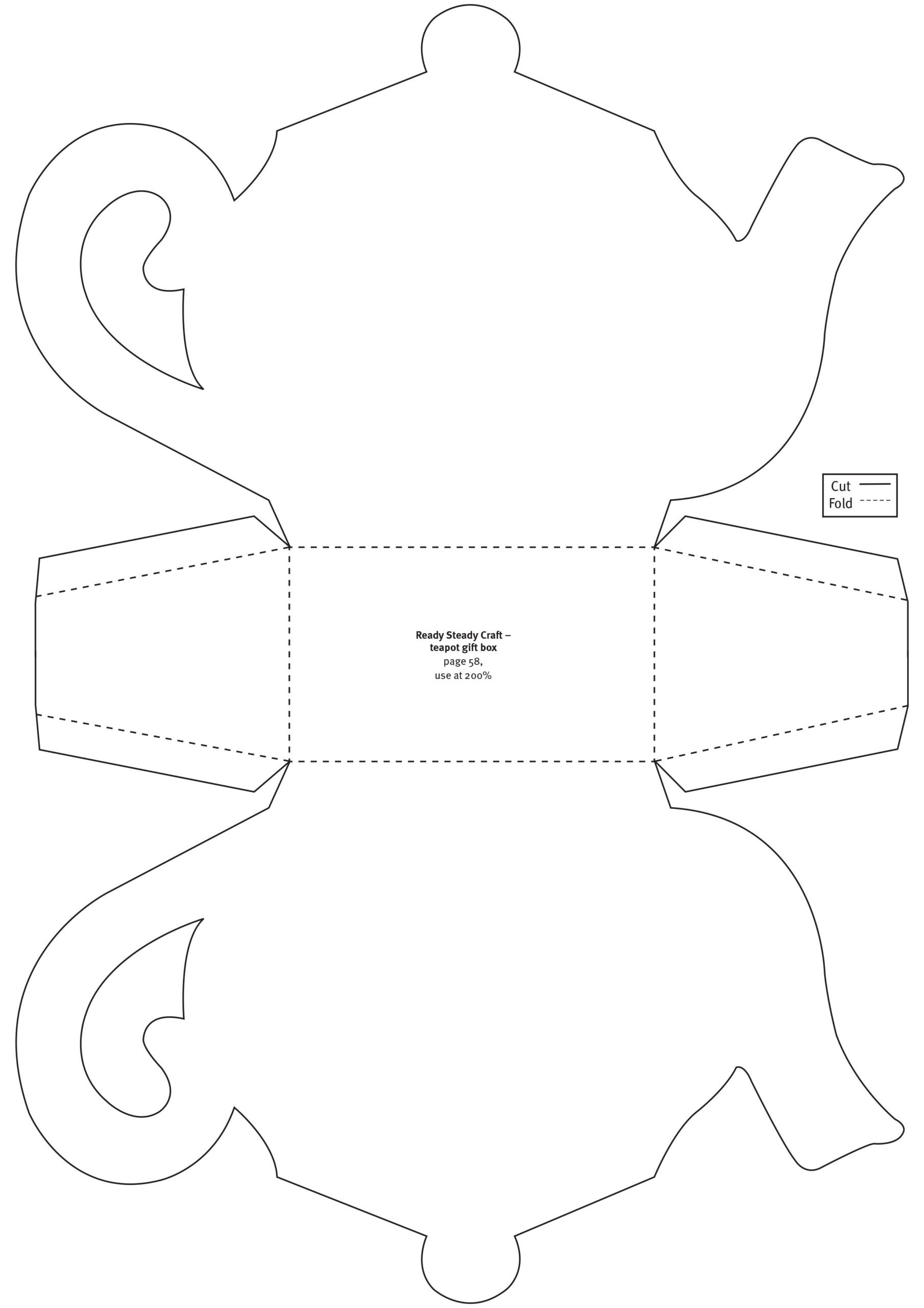 Free Teapot Gift Box And Stepper Card Templates - Gathered in Free Printable Teapot Pattern