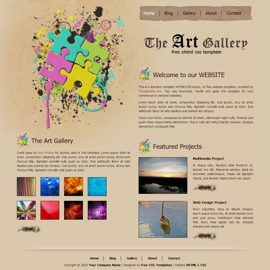 Free Template 135 Art Gallery throughout Free Art Templates