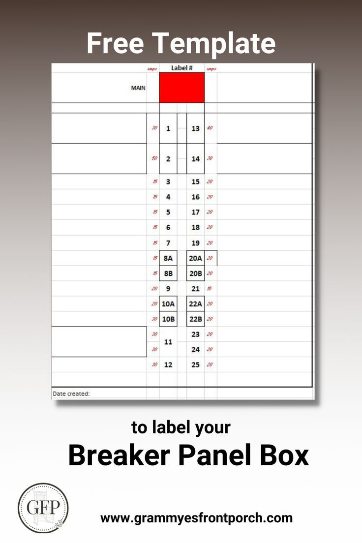 Free Template To Label Your Breaker Panel Box! for Free Electrical Panel Label Template