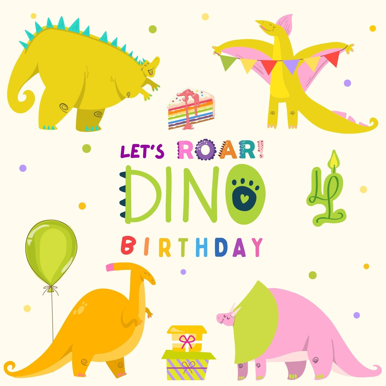 Free To Edit Dinosaur Birthday Card Templates | Canva with regard to Dinosaur Birthday Card Printable Free