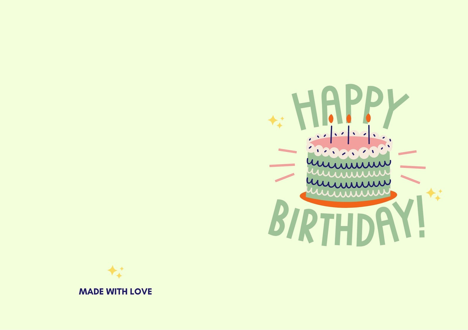 Free To Personalize Folded Birthday Card Templates | Canva with regard to Foldable Free Printable Birthday Cards