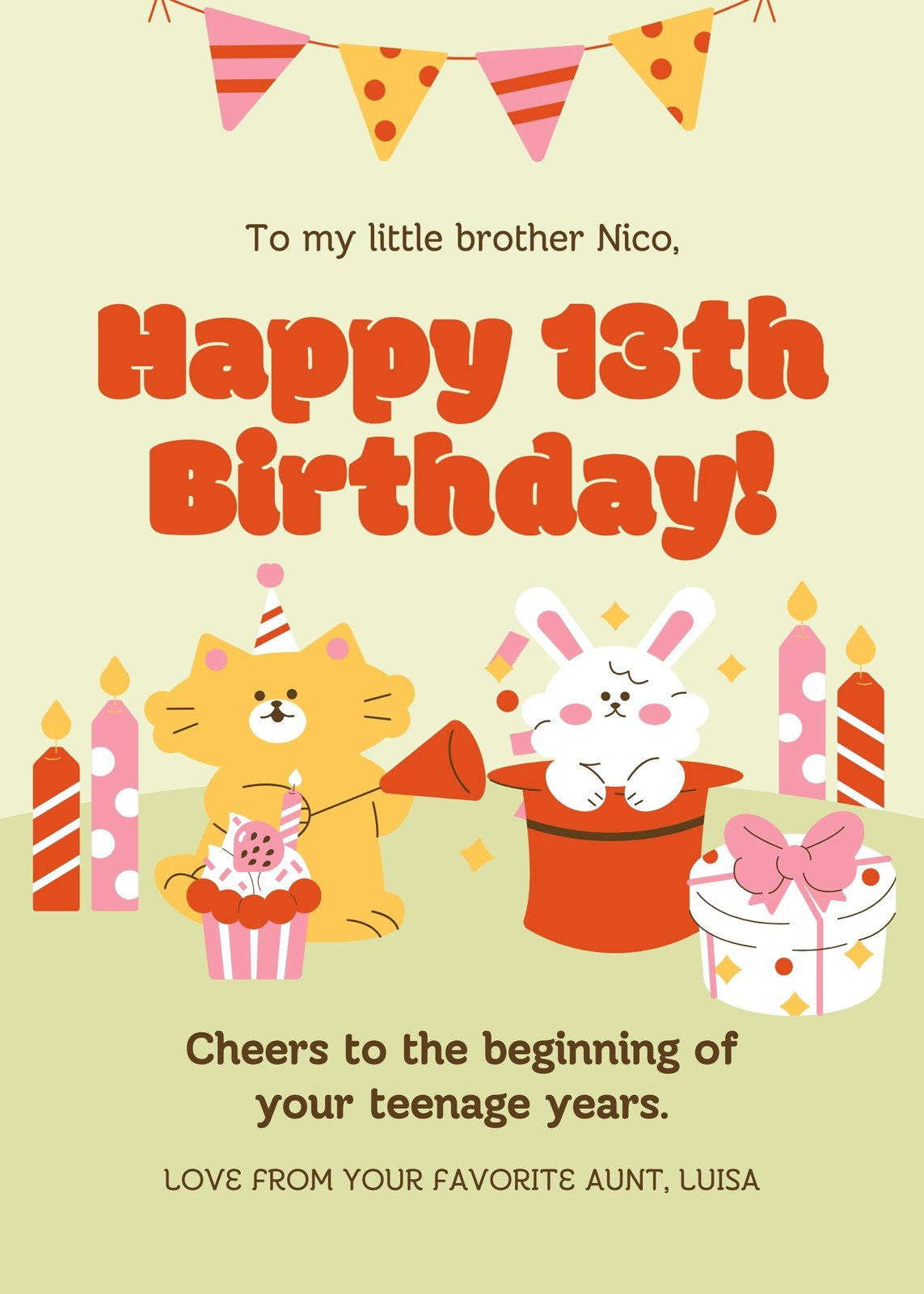 Free To Print And Edit 13Th Birthday Card Templates | Canva with Free Printable 13th Birthday Party Invitations