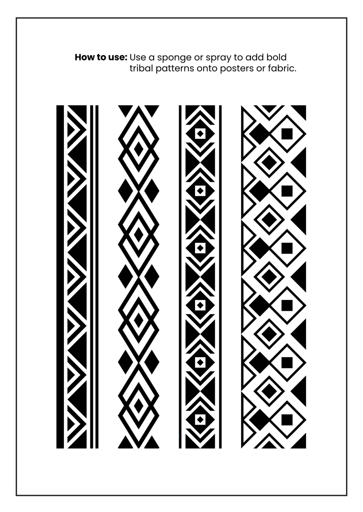 Free Tribal Background Stencil Template To Edit Online with Free Printable Tribal Patterns