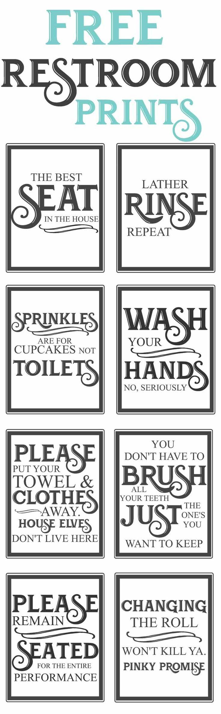 Free Vintage Bathroom Printables - regarding Free Bathroom Quotes Printables