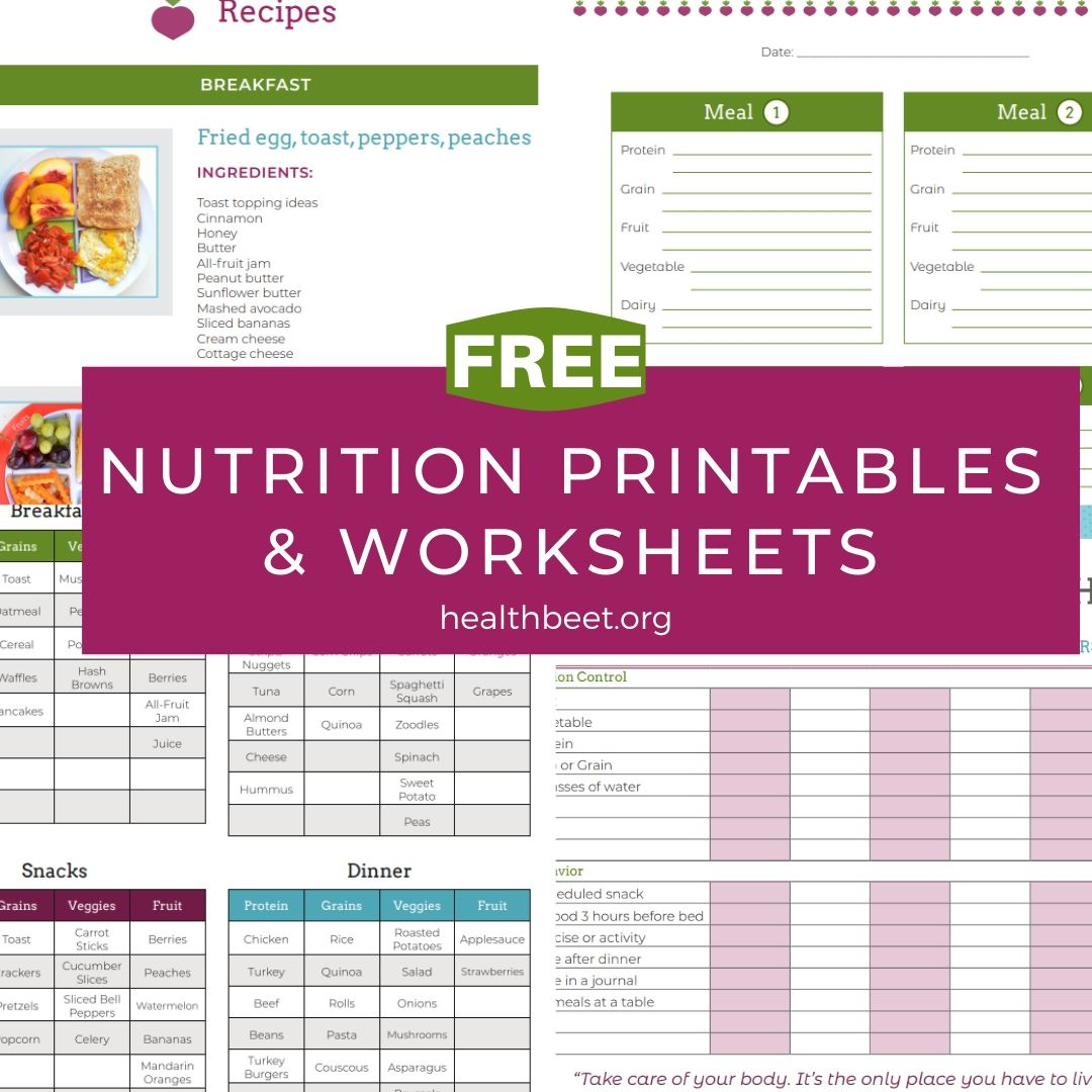 Free Worksheets And Printables - Health Beet regarding Free Nutrition Printables