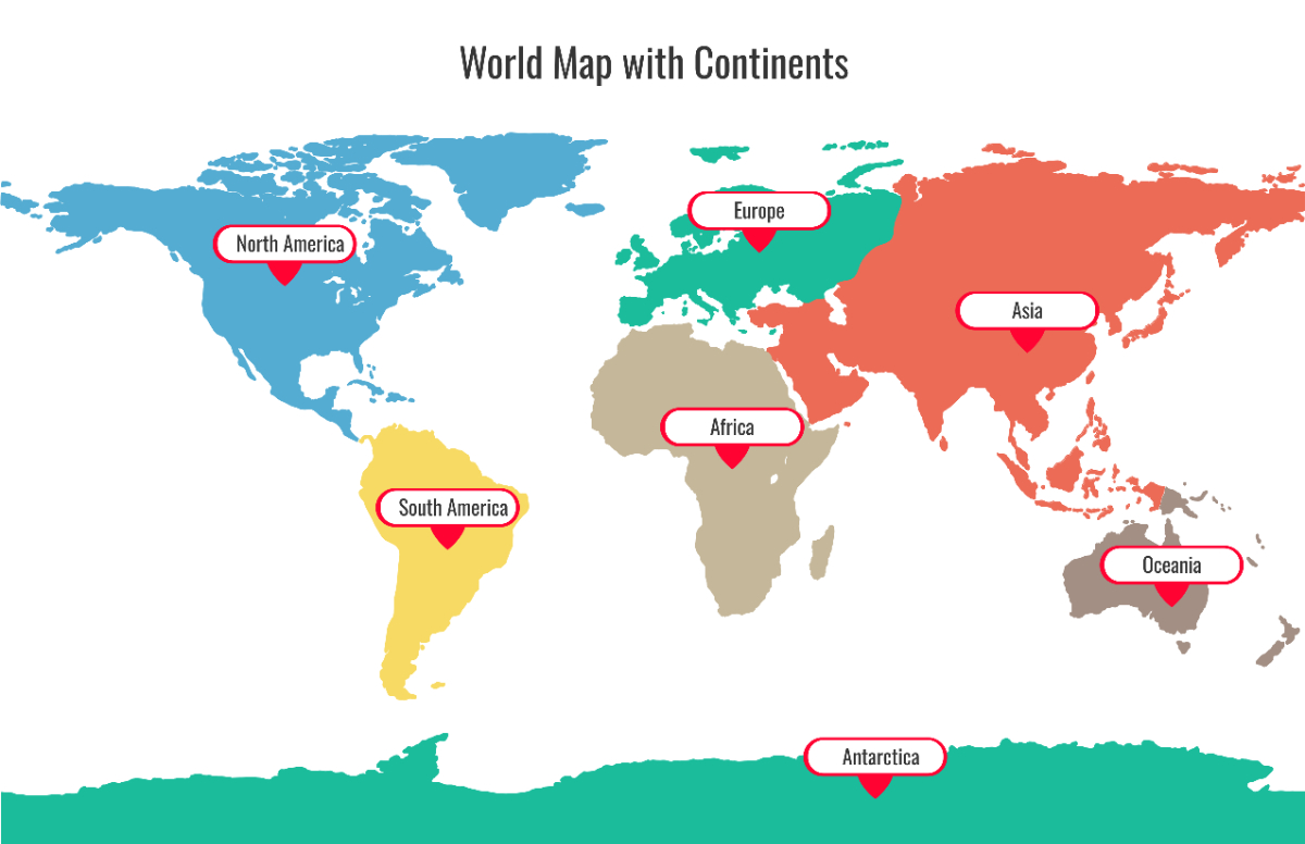 Free World Map Continents Template To Edit Online for Printable Stencils Of Continents