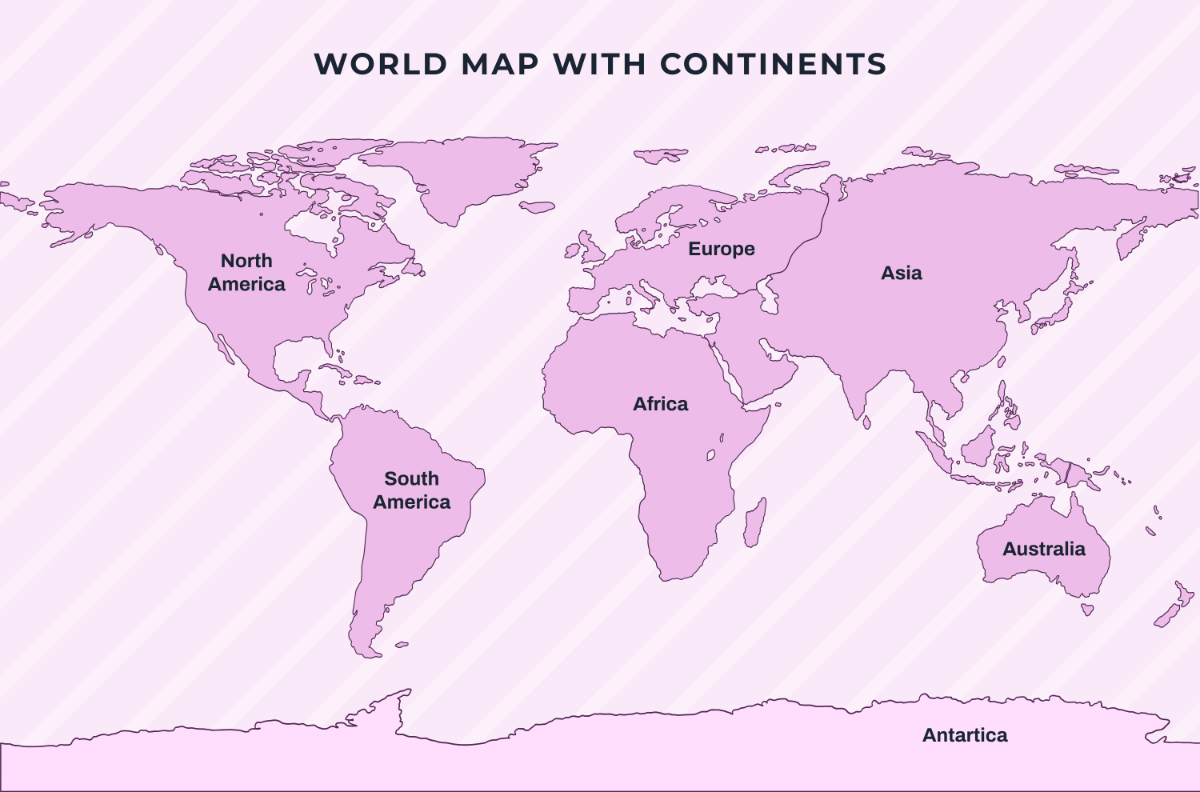 Free World Map Continents Template To Edit Online inside Printable Stencils Of Continents