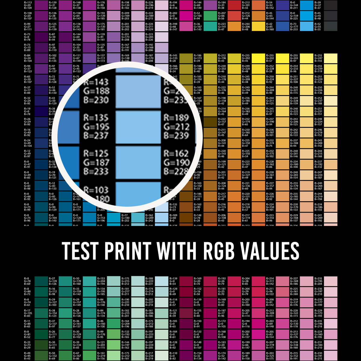 Freebie: Dtg Color Swatch Test Prints And Photoshop Palettes - The with regard to Free Printable Rgb Color Chart