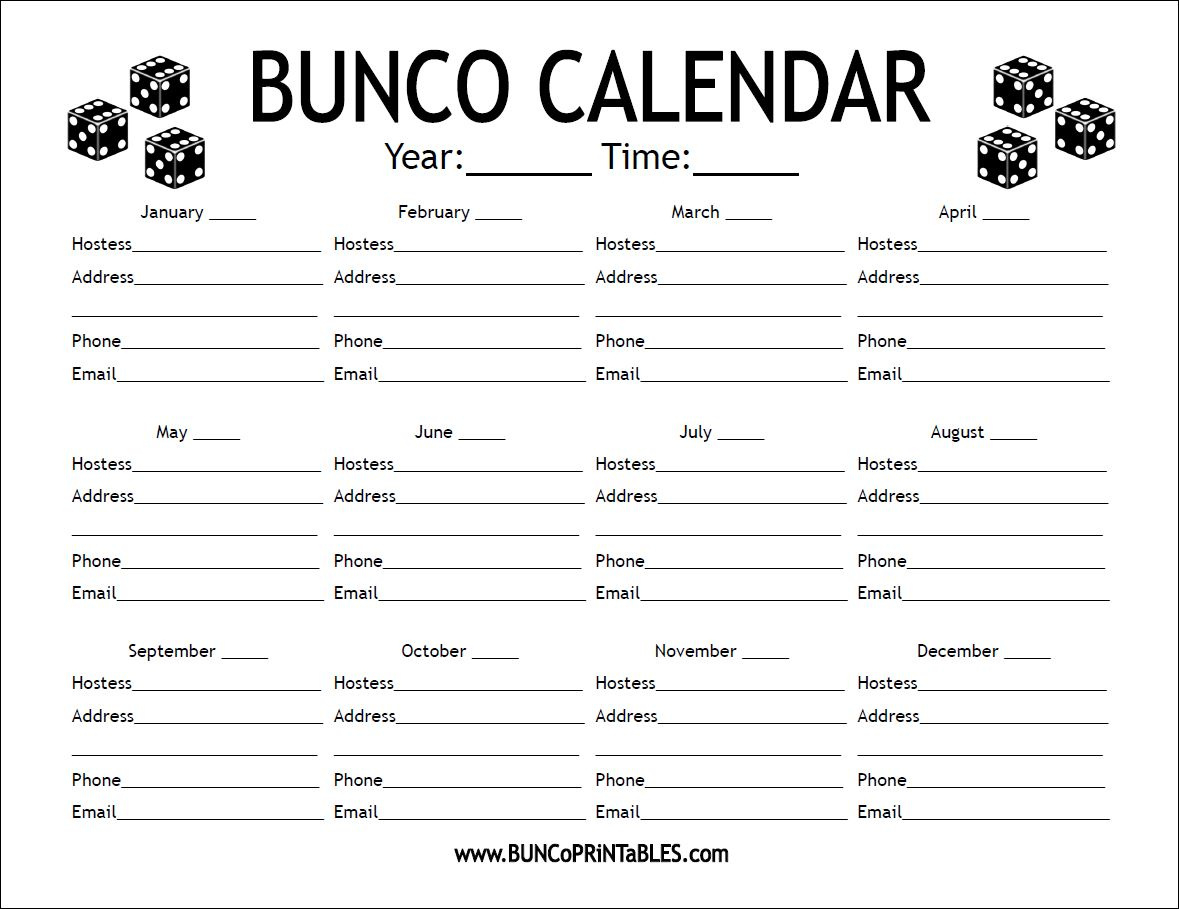 Freebies - Bunco Printables regarding Free Bunco Printables