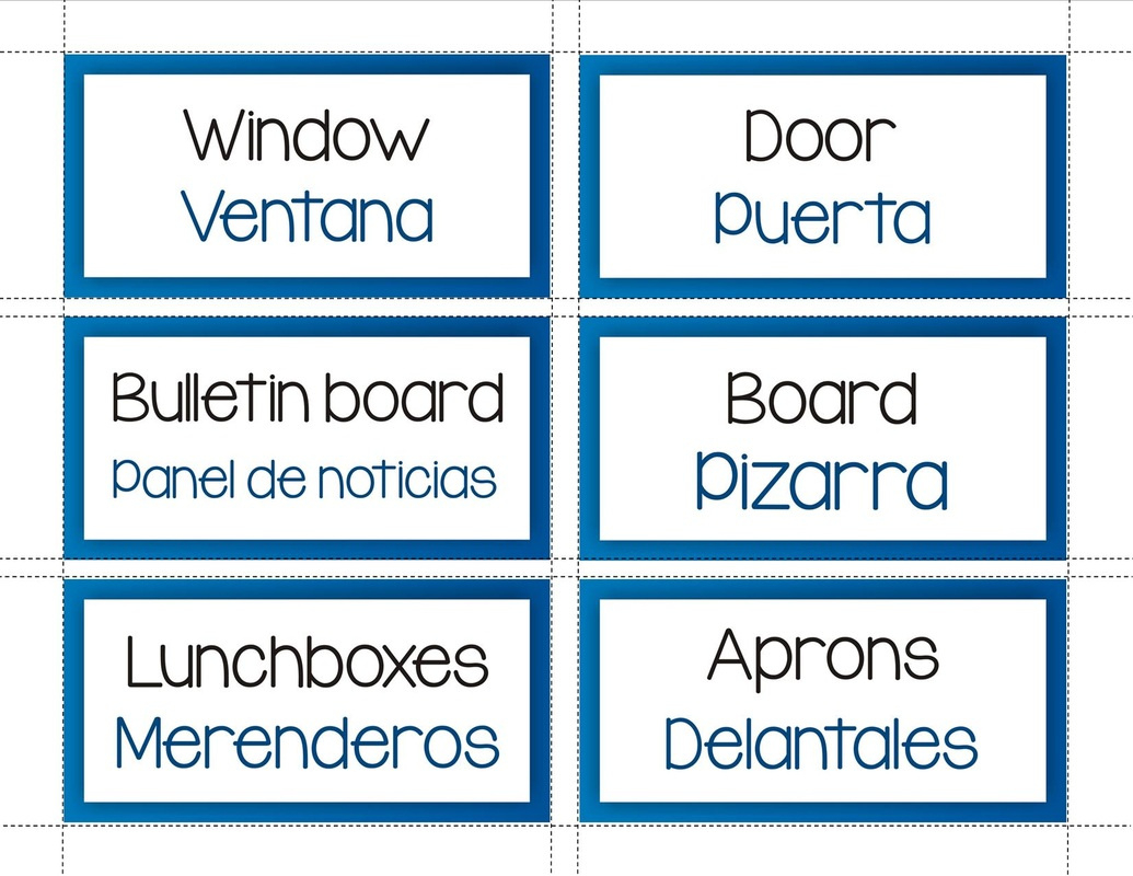 Freebies! - Hundred Languages in Free Printable Spanish Classroom Labels
