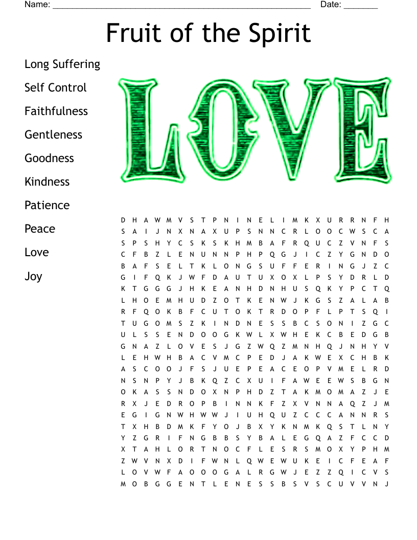 Fruit Of The Spirit Word Search - Wordmint with regard to Free Printable Fruit Of The Spirit Word Search