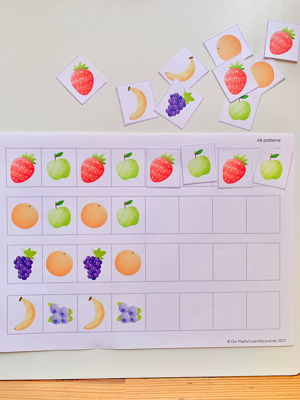 Fruit Themed Patterning Cards For Kids + A Scissor Cutting Skills regarding Free Printable Fruit Patterns