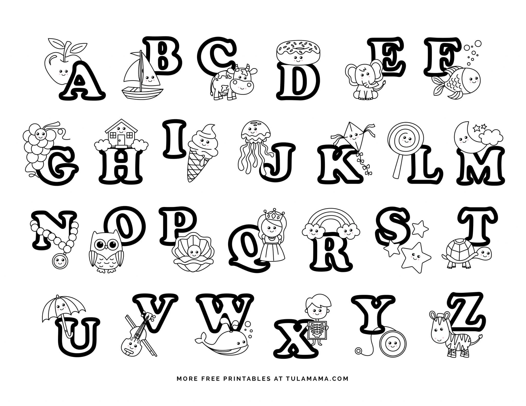 Fun And Easy To Print Abc Coloring Pages For Preschoolers with regard to Free Pocket Letter Printables