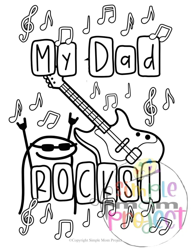 Fun And Free My Dad Rocks Printable Coloring Page – Simple Mom Project for My Dad Rocks Free Printable