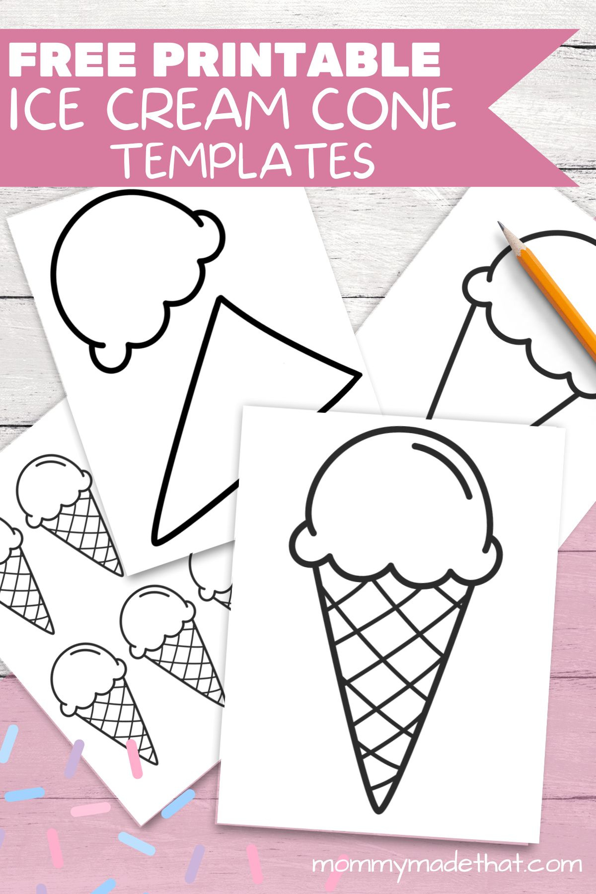 Fun Ice Cream Cone Templates For Crafts & Coloring with Free Cone Template